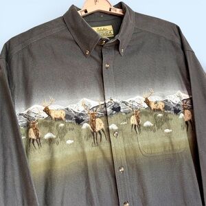 Men Chamois Shirt 2XL Tall Deerskin Soft Hunting Elk Mountains Vtg Cabela's EUC